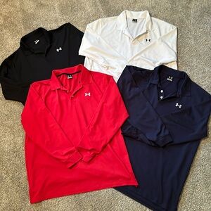 Four Under Armour Long Sleeve Polos in Men’s XL